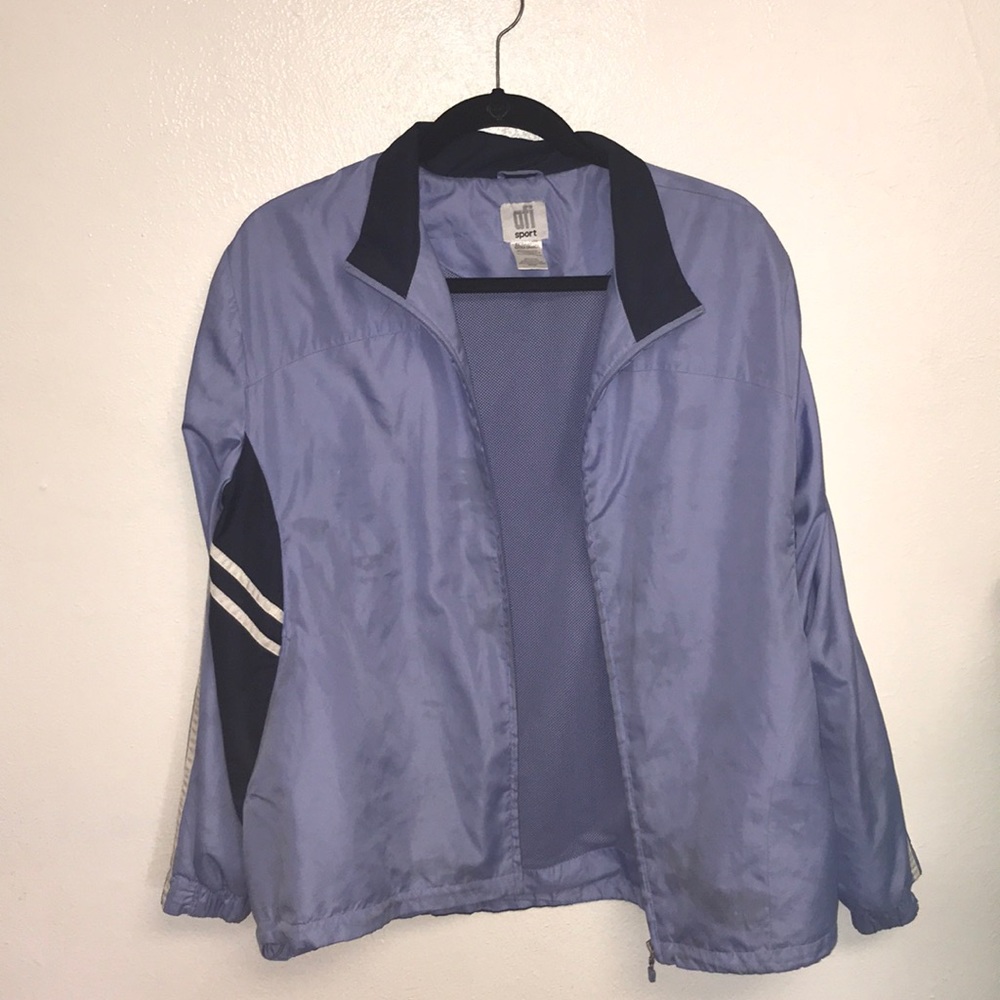light blue and navy jacket very light material